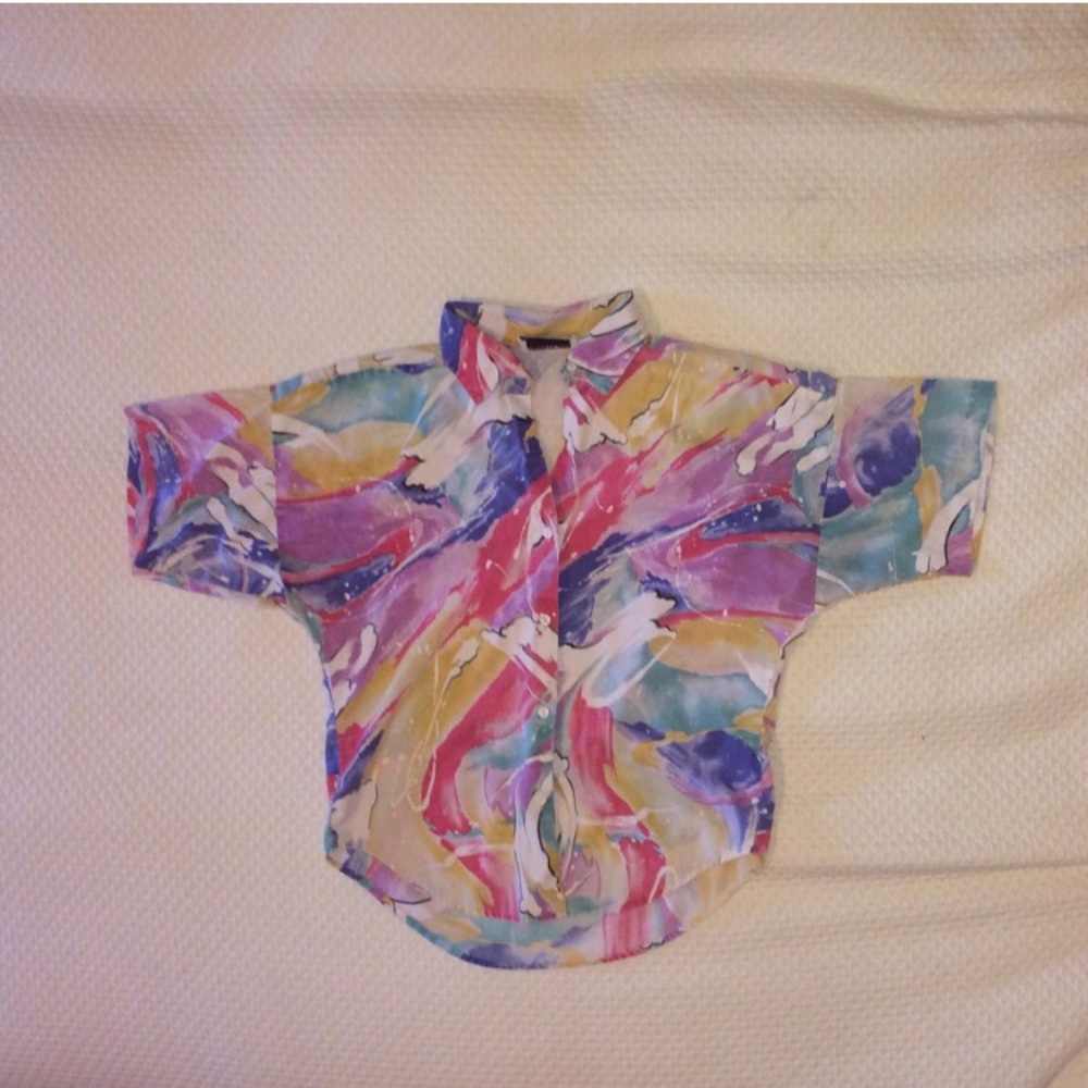 Vintage Rosebud II marbled button up shirt